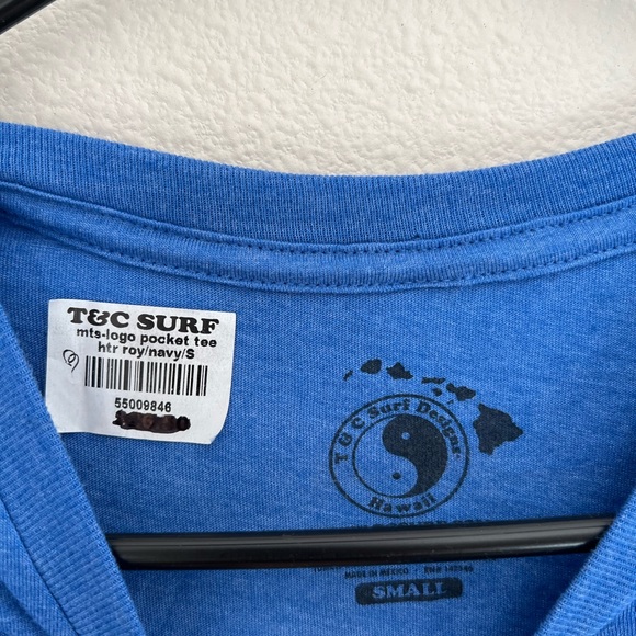 T &C Surf Designs, Size Small, Pocket T Short Sleeve, Navy Blue - Picture 3 of 4